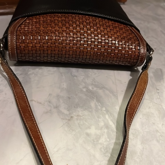 Bally  vintage bag   woven leather flap Italian leather   Black & brown   EUC - Picture 12 of 17